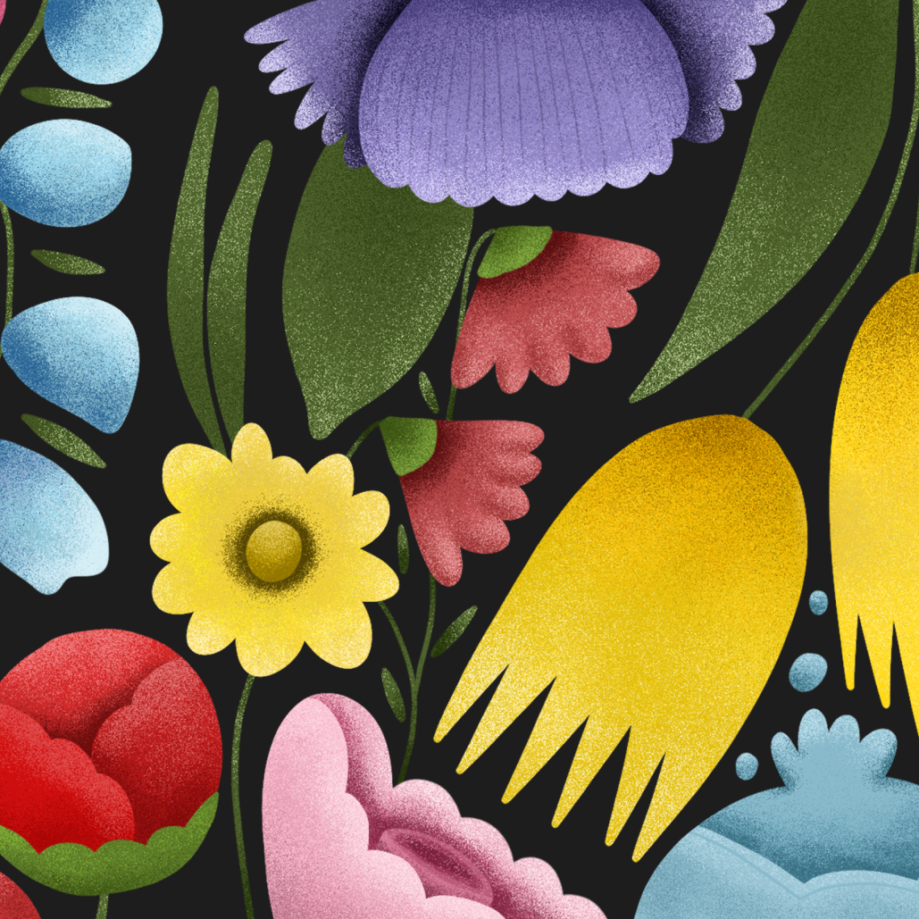 ilustrací je květinový motiv, který na první pohled vypadá, že existuje, ale žádná z květin není skutečná. Ilustrace má kouzelný nádech štětce, který nevylučuje žádnou věkovou skupinu, aniž by působila jen jako dětská ilustrace.